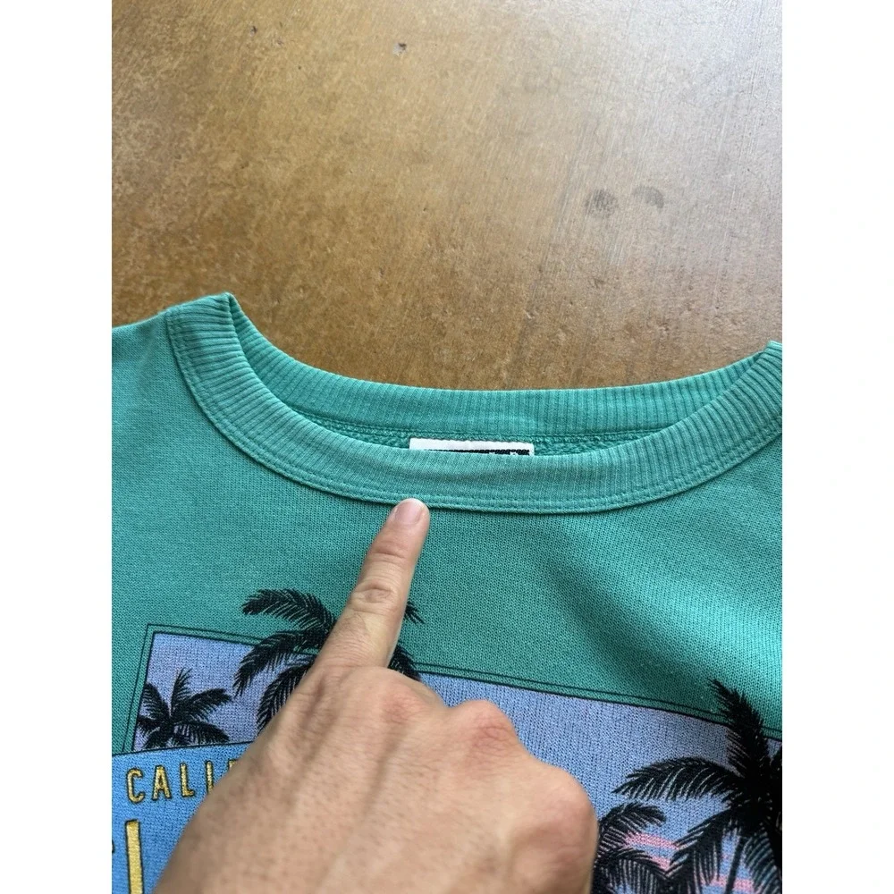 VTG 80s California Classic Cars Racing NASCAR Teal Crewneck Sweater (L) Limit 70